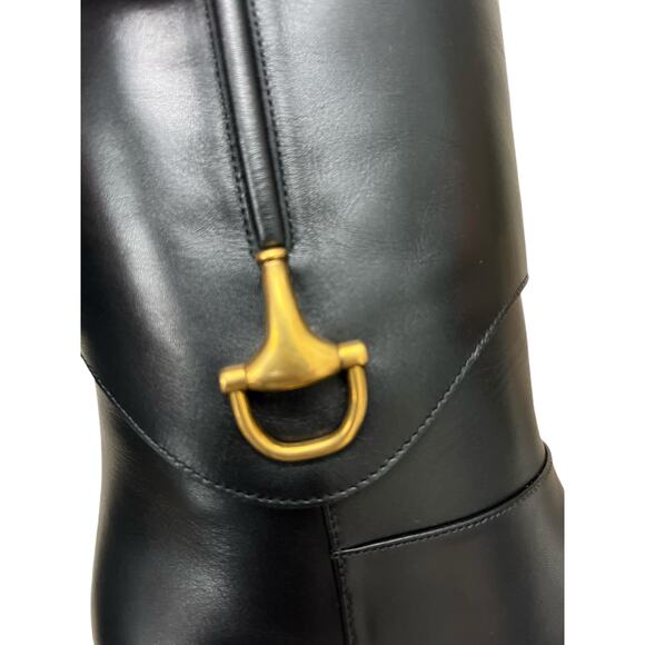 Gucci Elizabeth Half Horsebit ankle boots Black size 37 - Picture 2 of 10